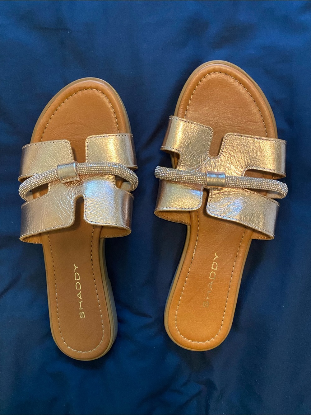 Rose Metallic Gold Women's Slide Sandals